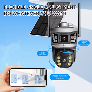 Ống kính kép ngoài trời năng lượng mặt trời Powered CCTV Camera với wifi không dây & 4 gam PTZ tầm nhìn ban đêm cho xây dựng trang Web giám sát - Product Image 6