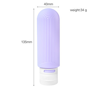 Silicone Travel Dispensing <b>Bottle</b> 40mm X 135mm Lilac Purple For Toner Shower Gel <b>Shampoo</b> Storage <b>Refill</b> <b>Bottle</b> - Product Image 1