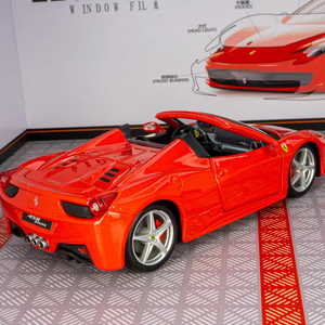 Modèle moulé sous pression à l'échelle 1:24 de pour Ferrary 458 Spider Mobil Buragu-Ferrary Super Car Ornement avec effets de lumière sonore Jouet pour enfants - Product Image 4