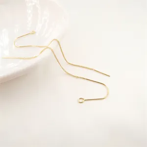 Color preserving Twist half circle women C Earring jewelry supplies making 18k gold plated brass Ear Wire