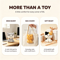 Promo! Gantungan Kunci Boneka Kucing Lucu Empuk Anti Stres dengan Wajah Pixel Bordir, Mainan Boneka Kucing untuk Hadiah Promosi Remaja