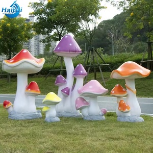Sculpture de champignon en fibre de verre fantaisie en forme de <span class=keywords><strong>pizza</strong></span> - Peinte à la main - Décoration pour jardin féerique et aire de jeux - Product Image 6