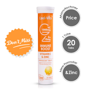 Suplemento Inmunológico de Marca Blanca, Tableta Efervescente de Vitamina C 1000mg + Zinc de Alta Calidad, Tubo Seco Personalizado con Sabor a Naranja, Certificado GMP 20 - Product Image 2