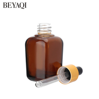 Cosmétique soins de la peau sérum gouttes pour les yeux lotion verre crème ambre verre visage flacon compte-gouttes, flacon compte-gouttes en verre avec boîte d'emballage