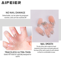 Faux ongles français de luxe personnalisés en ABS de haute qualité, longs, courbes, au design élégant, à presser pour les doigts