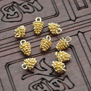 Pine Cone Charm 8x12mm Gold Silver Plated <b>Copper</b> Jewelry Findings For <b>Bracelet</b> Making - Product Image 2