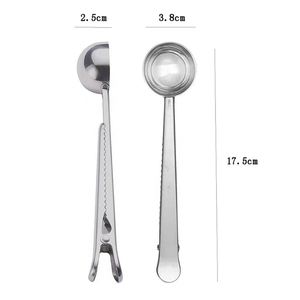 Custom Personalization Logo Coffee Scoop Clip 304 Stainless Steel <b>Measuring</b> <b>Spoon</b> Bag Sealer for Promotional Events - Product Image 2
