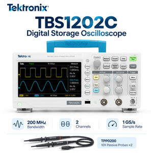 Osciloscopio Digital Tektronix TBS1202C de 200MHz, 2 Canales, 1GS/s, Analizador de Forma de Onda con FFT y Medición Automática - Product Image 4