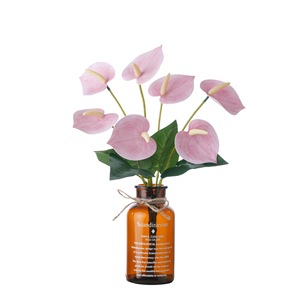 Bouquet d'Anthurium Artificiel Xiaxi à 7 Têtes, Rouge, Rose, Violet, en PVC Souple, pour Mariage et Décoration Intérieure - Product Image 5
