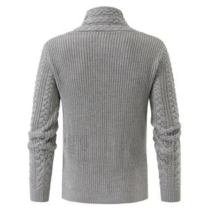 Wholesale <strong>Men's</strong> Fashion <strong>Cable</strong> <strong>Knit</strong> Sweater Heavy <strong>Chunky</strong> Thick <strong>Jumpers</strong> with Anti-Wrinkle Warm Turtleneck Pullover for Autumn - Product Image 2