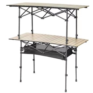 Mesa plegable de acampada personalizada APT008, con altura ajustable, portátil, enrollable de aluminio, para pícnic, para exteriores - Product Image 1