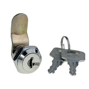 Stainless steel tubular key covers wall zipper slider panel fasteners cam lock for locker