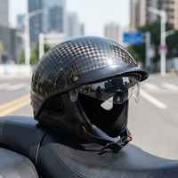 Casque de moto en fibre de carbone de haute qualité, respirant, léger, demi-casque pour les trajets quotidiens et les balades sur route