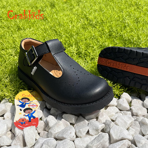 Crabkids toptan 27-42 metre siyah havalandırma T düğmeleri ile kızlar için uygun seyahat okul ayakkabısı - Product Image 3