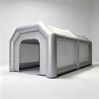 Tente publicitaire gonflable avec fenêtres latérales transparentes, structure épaisse, pour événements extérieurs, expositions, marketing et présentation