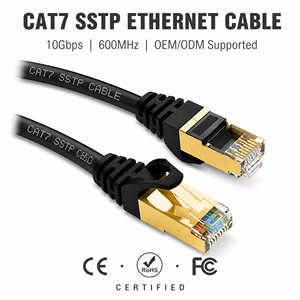 Câble Ethernet professionnel Cat7 rond SFTP RJ45 blindé, cordon de raccordement réseau LAN pour serveur, routeur, commutateur, centre de données - Product Image 1
