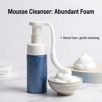 Flacon pompe mousse en plastique 100 ml pour lotion, savon liquide, bain de cils, emballage avec capuchon complet, pour soins de la peau, sérigraphie