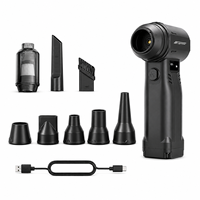 Souffleur d'air électrique sans fil turbofan 10000 mAh, compresseur portatif pour le nettoyage de voiture avec fonction aspirateur
