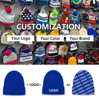 Bonnet tendance en tricot chaud d'hiver, style pêcheur, avec logo personnalisé brodé, motif camouflage