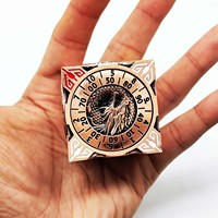 Roulette de dés RPG 7-en-1, jeu de dés rotatif manuel, dés polyédriques D6 en métal avec emballage en boîte