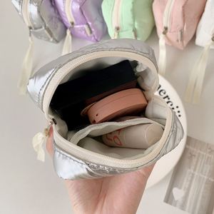 Exchange Gifts Luxury Bow Fashion Coin <b>Purse</b> With Zipper Keychain Women Mini Plush Wallet for Woman - Product Image 4