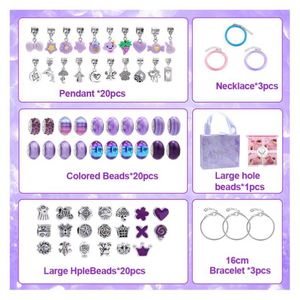 Premium DIY 66pcs Jewelry <b>Making</b> Toys <b>Kit</b> for Kids Colorful Beads & Cute <b>Charms</b> Stainless Steel Friendship <b>Bracelet</b> Craft Set - Product Image 2
