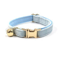 Collier en velours pour animaux de compagnie (chats et chiens) avec éléments réfléchissants, lettrage personnalisé, boucle en métal massif, fabriqué en polyester – Vente en gros