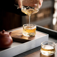 Tasse à thé en verre épaissi, style japonais minimaliste, texture créative effet glace fondue, faite à la main, modèle d'origine Dehua, nostalgique