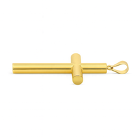 Colgante de Cruz Cristiana Hecho a Mano en Oro Amarillo de 14K, Delgado y Elegante para Uso Diario, Unisex, Sin Níquel, Joyería de Comunión, Colgantes Finos