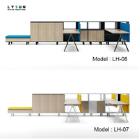 Bureau modulaire de style industriel moderne Cabine en bois durable pour centre d'appels commercial Excellente visibilité Poste de travail