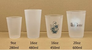 100pcs Logo Promotional Plastic Stadium Cup 8oz 10oz 16oz 20oz 32oz Unbreakable Plastic Party Cups
