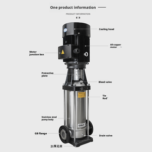 Vertical Multi-stage Centrifugal Pump 304 Stainless Steel 100m <b>Head</b> Double Mechanical Seal CE High Water Treatment 100% - Product Image 4