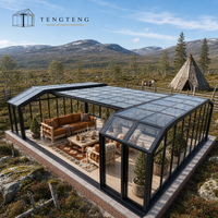 Véranda mobile moderne en aluminium et verre préfabriquée avec un design d'enceinte extérieure en verre pour serres et villas résidentielles