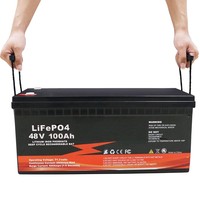 بطاريات ليثيوم أيون LiFePO4 بسعر المصنع 48 فولت 50 أمبير ساعة 100 أمبير ساعة، أكثر من 6000 دورة شحن عميقة، مع نظام إدارة البطارية بتقنية البلوتوث، قابلة للتركيب على الحائط لأنظمة الطاقة الشمسية للمركبات الترفيهية