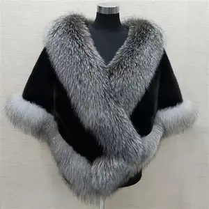 厂家直销仿狐狸毛夹克女冬季时尚短款皮草披肩。Z0810