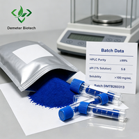 Bubuk Demeter GHK-Cu Peptida Tembaga Biru Kelas Kosmetik CAS 89030-95-5 Kemurnian HPLC 99% untuk Formulasi Perawatan Kulit