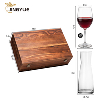 Ensemble de carafes à vin personnalisées de luxe avec boîte en bois, verres à vin et accessoires pour cadeaux d'entreprise, marques de vin en gros