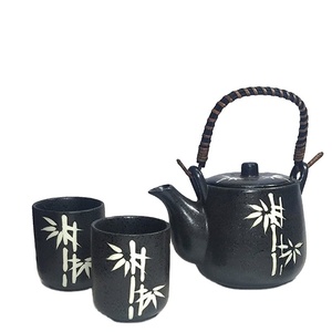 Juego de teteras de cerámica de bambú japonés de estilo asiático Oriental - Product Image 1