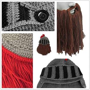 Barba Cappello <span class=keywords><strong>Beanie</strong></span> Knit Originale Barbaro Guerriero di Halloween con Le Corna Vichinghe Barbuto Caps Antivento per Gli Uomini e Le Donne Tentacolo Cro - Product Image 6