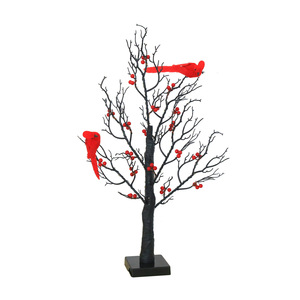 Vintage Glowing <b>Tree</b> with Cardinals 2 BirdsFruits LED Light Fairy Lights <b>Tree</b> Lamp for <b>Tabletop</b> Christmas Decoration - Product Image 2