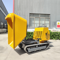 Petite remorque à benne hydraulique pour béton avec fonction de levage et de rotation, adaptée aux chantiers de construction étroits.