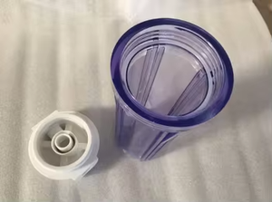 Carcasa de filtro de cartucho transparente azul delgado de 5 pulgadas Recipiente de plástico PP para purificación de agua - Product Image 6