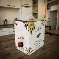 Sac à bavette personnalisé 1L 2L 3L 5L emballage en carton en papier jetable boîte à jus d'huile d'olive distributeur de café à emporter sac dans une boîte