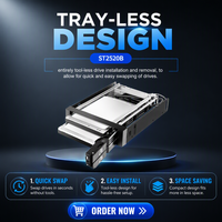 Unestech ST2520B Aluminium Dual-Layer 2x 2.5" Drive Case dengan Antarmuka SATA Hot-Swap Desain Hemat-Ruang Bekas Pakai