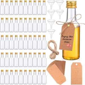 Clear <strong>Mini</strong> 50ml 100ml Glass Liquor <strong>Bottles</strong> with Screw Aluminum Cap Great for Weddings Party Favors Events &amp; Tequila - Product Image 2