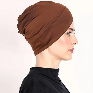 Gorro suave de alta elasticidad para pacientes con cáncer, protección para el cabello, Color sólido, logotipo personalizado, suéter para mujer, gorros - Product Image 6