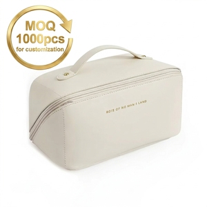 Fashionable Simple <strong>Cosmetic</strong> <strong>Bag</strong> with <strong>Large</strong> <strong>Capacity</strong> Multi-functional Storage Water Resistant Durable Zipper Closure Portable - Product Image 1