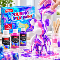 Kit DIY Ours Violent Fluide – Ensemble de Peinture Acrylique pour Coulée de Résine – Jouet d'Art Fluide pour Décoration Faite Main 60ml