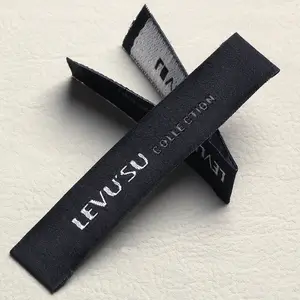 Nhà máy thời trang tùy chỉnh thân thiện với môi vuông/hình chữ nhật dệt Nhãn quần áo với mẫu miễn phí và kết thúc gấp cho hàng may mặc - Product Image 1