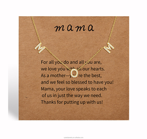 Кулон-подвеска MOM с цирконием в золотистом цвете для женщин, OUYIN JEWELRY, модный персонализированный подарок для мамы и семьи - Product Image 6